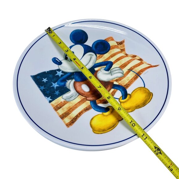 Set Of 4 Disney Mickey Mouse Plates With American Flag Design Patriotic - Picture 3 of 4